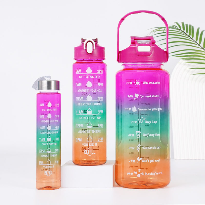 Motivational Water Bottle Set — 2L, 750ml & 300ml