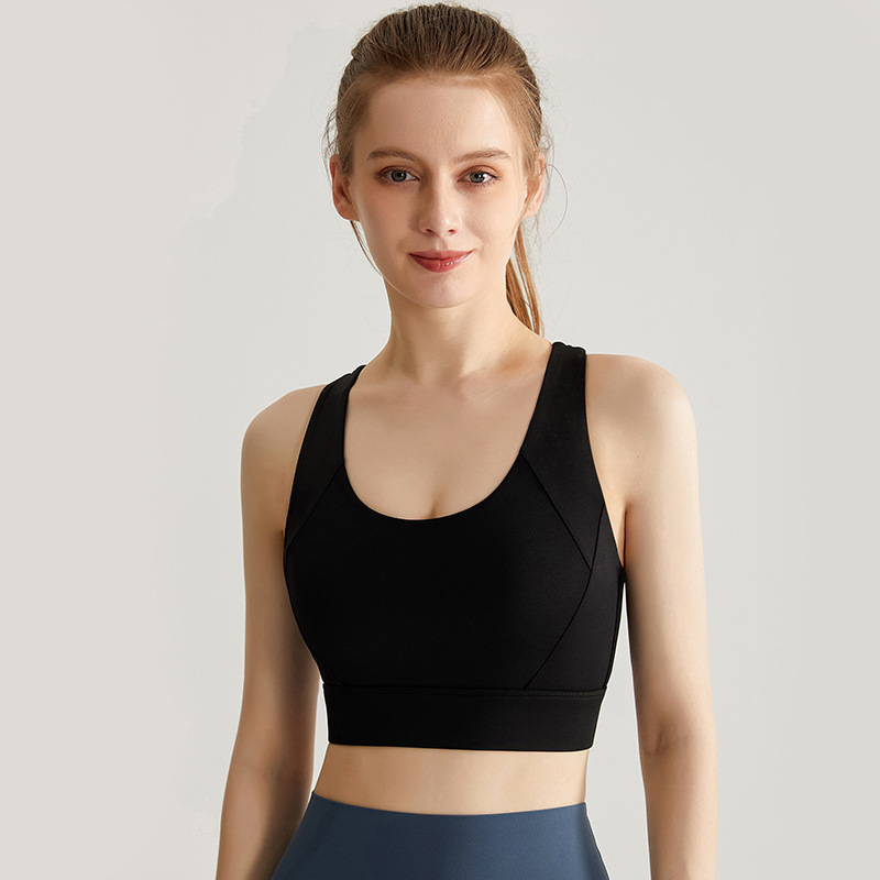 Integrated Support Sports Bra — Black