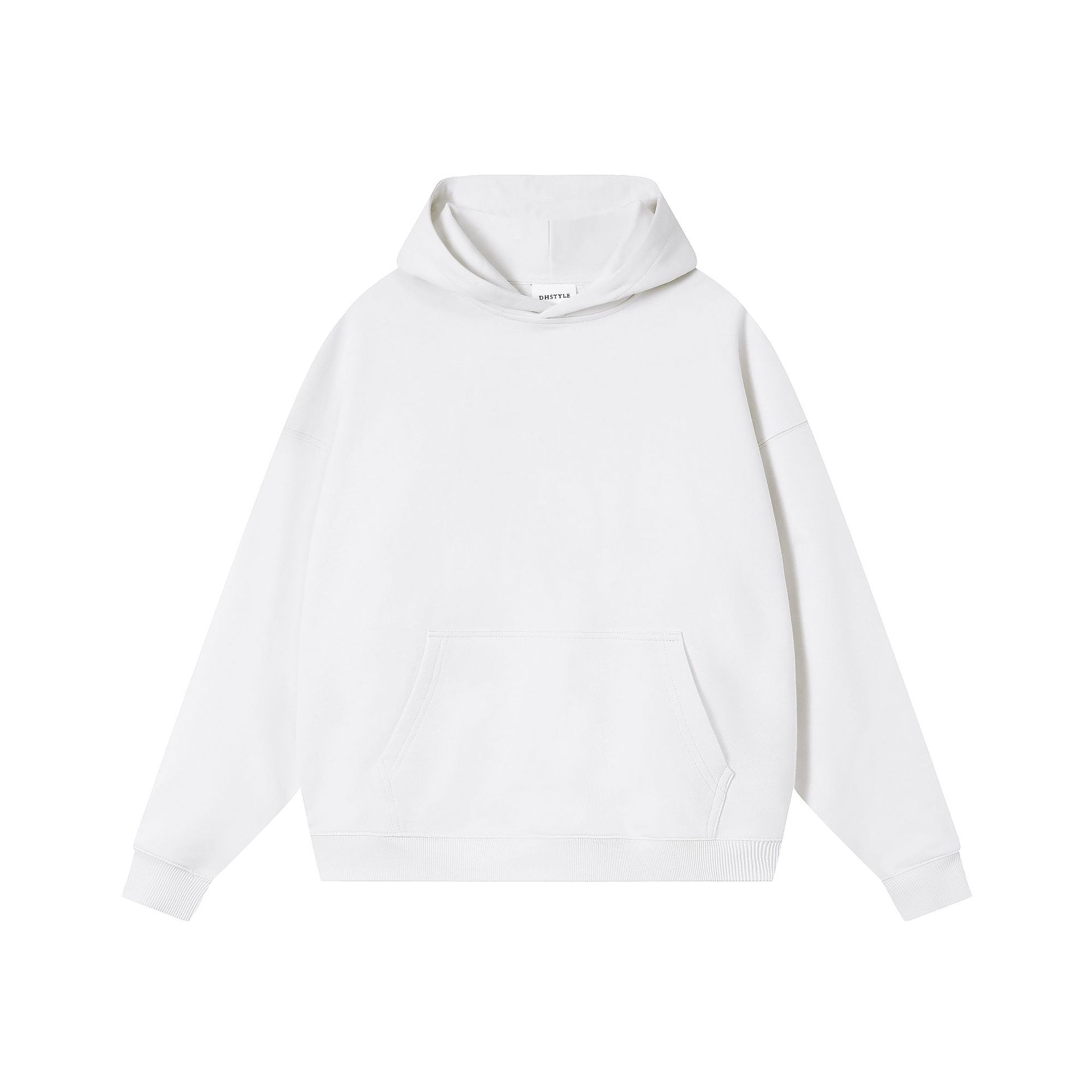 Drop-Shoulder Pullover Hoodie — Coconut White
