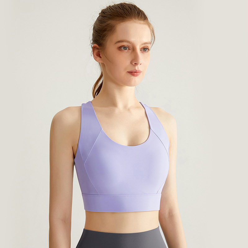 Integrated Support Sports Bra — Vinca Blue
