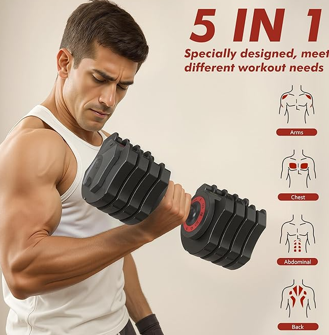 Adjustable Dumbbells — 2-24kg Pair